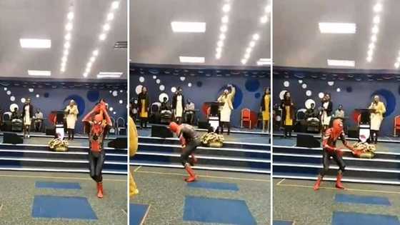 Spider-Man dances with great energy during church service as choir members sing, video goes viral