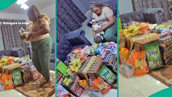 Woman dances as daughter spoils her with expensive gifts after omugwo ended, video trends