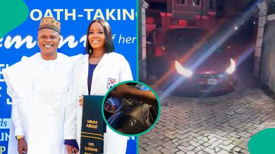 Doctor with 5 distinctions in medical school receives brand-new car from parents, video trends