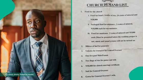 Man reportedly cancels wedding at bride's church after seeing their demands, many react to the list