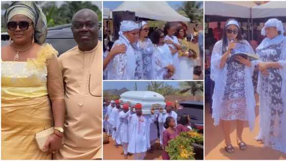 "Our family gained an angel": Tears as Regina Daniels' mum buries brother, actress shares emotional video
