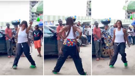 "She's energetic": Nigerian Lady in singlet and sagged trouser scatters street with her crazy legwork in video