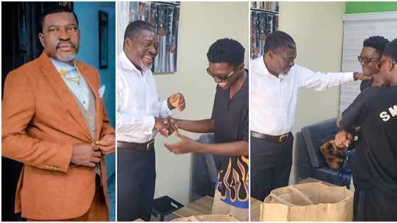 Joy of fatherhood: Exciting moment Kanayo welcomed his 2 sons back from school, he calls them 'bro'