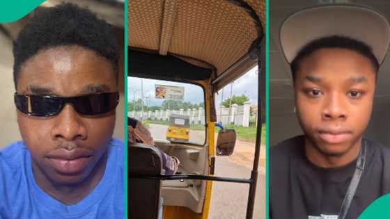 Man begins feeling guilty as keke he boarded struggles to see another passenger, people react