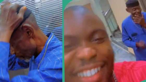 "Money, you did this to me": Nigerian man exclaims happily as son lodges him in hotel, video trends