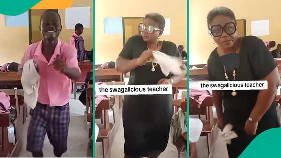 Teacher captured on video dancing with abandon in class as students watch: "I'm free with them"