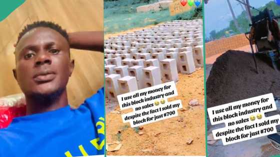 Man who used all his money to set up block industry makes no sales, sheds tears in touching video