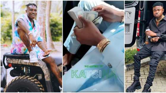 Rapper Zlatan teases friend Rahman Jago as he counts hard currency, says 'I employed you to count my money'