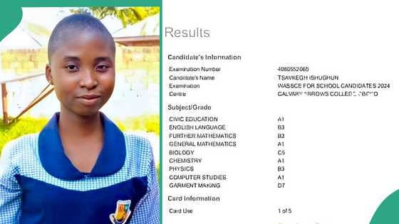 JAMB: Benue girl who scored 356 passes 2024 WAEC with A1 in 4 subjects, including mathematics
