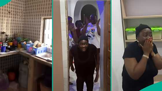 Nigerian mother who returned from UK reacts as children renovate her kitchen, new look trends