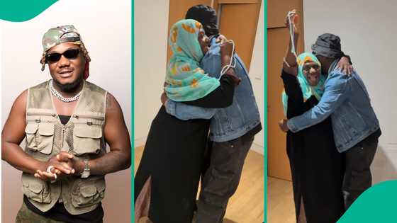 Emotional moment rapper CDQ reunites with mum after years of being apart: "So touching"