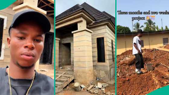Nigerian man who started building bungalow 3 months ago displays progress of his house