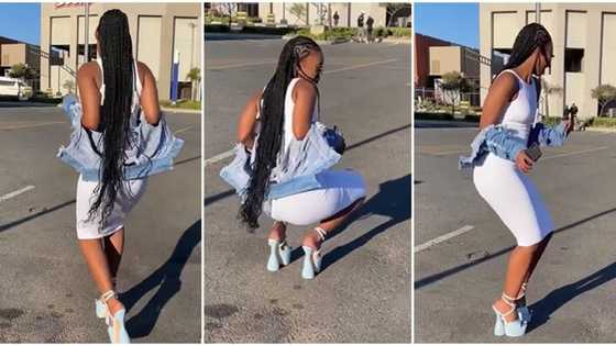 "Women will not kill me": Lady in tight gown shows of stunning dance steps in public, video goes viral