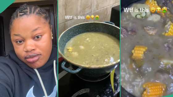 Nigerian lady cries out over foods her brother's Jamaican wife cooked for them, displays the meals
