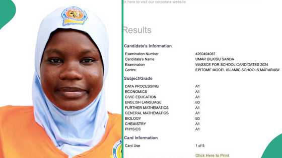 WAEC result of science student who scored A1 in data processing and mathematics surfaces online