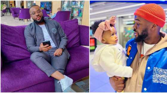 "London to Lagos": Williams Uchemba shows off cute daughter as he returns to Nigeria to vote