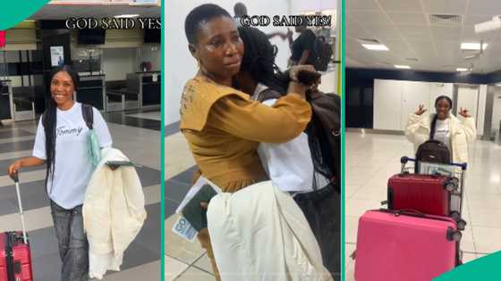 Nigerian lady relocates to UK, her mother cries at airport in emotional video