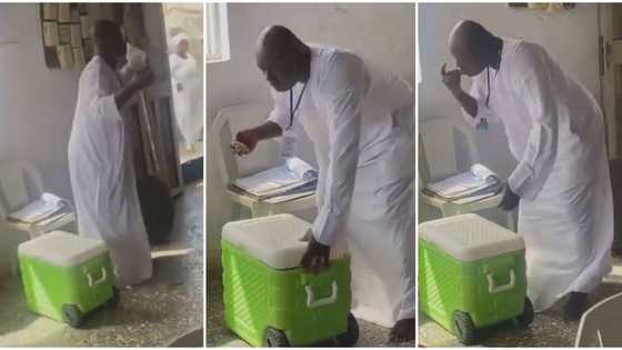 "Why is he taking it?" Nigerian man dances close to food cooler in church, scoops beans and eats in video