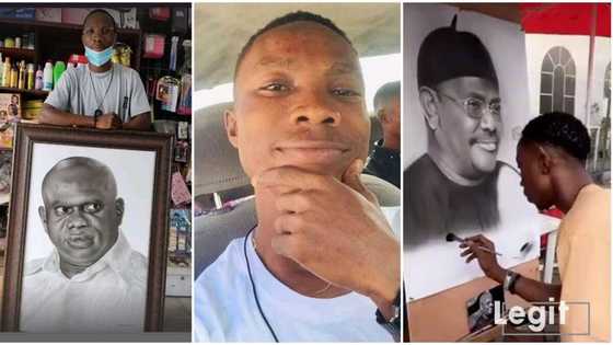 "I started drawing at the age of 12": Talented Nigerian street artist makes portraits of OPM pastor and Wike