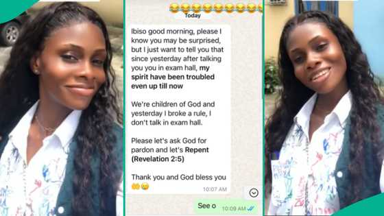 Lady Displays WhatsApp Message Coursemate Sent to Her Asking For Answer in Exam Hall: “Let’s Repent”