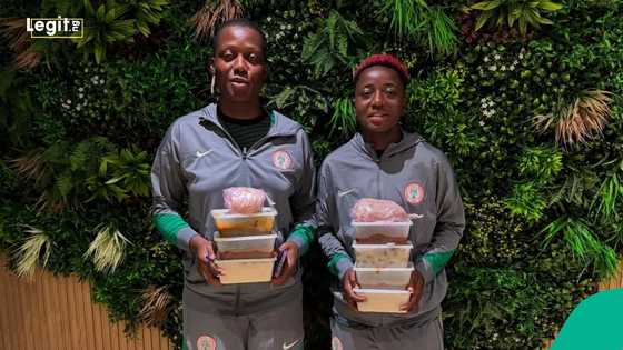 "100k dollars don dey show": Fans react as Oshoala exposes Falcons teammates with 7 packs of food