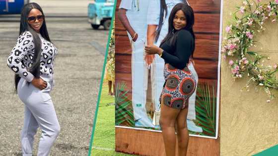 "No decorum": Lady opens chest area at child's dedication in church, gets mixed reactions