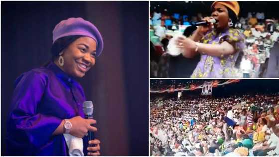“Few things money can’t do”: Nigerians react as gospel singer Mercy Chinwo performs at PDP rally, video trends