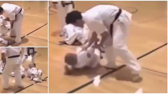 Cute moment little boy rushed and punched man in the belly in order to 'rescue a helpless' girl goes viral