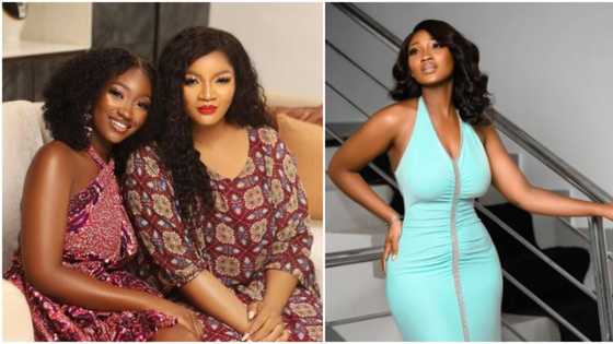 Nawa o: Actress Omotola reacts to daughter’s trending bikini photos as she reveals too much skin, causes stir