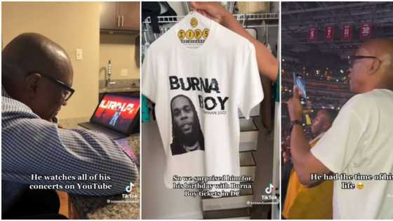 “He’s so happy”: Sweet video as children take their Burna Boy-loving father to his show for his birthday