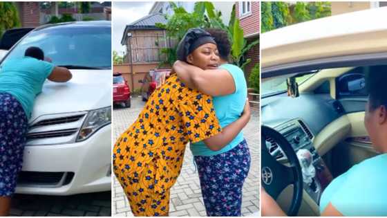 Emotional moment comedian Amarachi Amusi surprises mum with a brand new Toyota Venza car gift
