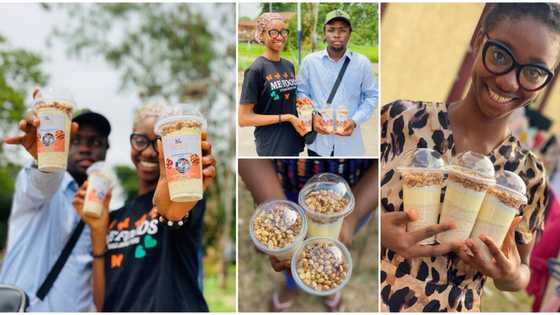 "My parents didn't let me take garri": ABSU student introduces garri parfait for sale, Nigerians show interest