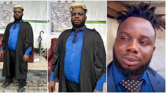 "Small jollof rice you will lose focus": Fans react as 'lawyer' Sabinus begs them to hire him, he shares pics