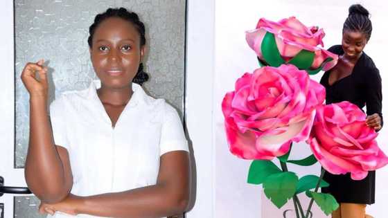 Beautiful nurse who turns plastic wastes into fine flowers goes viral