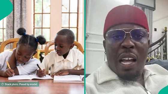 Nigerian dad cries out over homework given to his children, warns their teachers in viral video