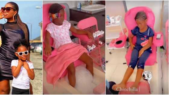 Sophia Momodu shares cute videos as Davido's daughter Imade gets pampered at beauty salon