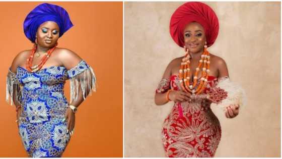 Really beautiful: Lady hailed for impressive replication of Ini Edo's red dress
