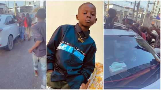 "U get levels": Big uncles hail Kiriku as skit maker makes money rain on them from a moving car, video trends