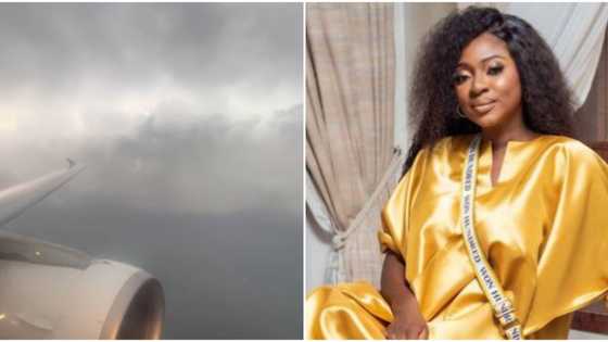 The plane kept dropping: Heavy prayers in aircraft as actress Yvonne Jegede shares video during turbulence