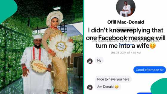 Nigerian lady marries man who messaged her on Facebook in 2024, releases their first chat