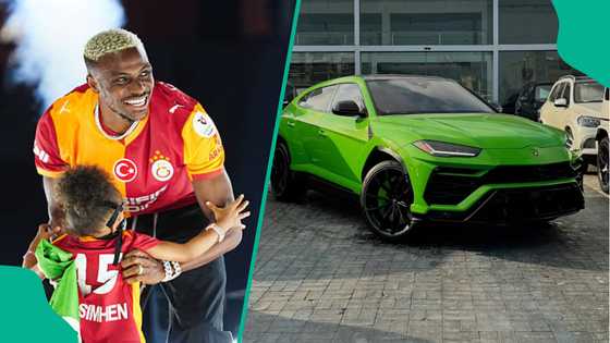 Fans react after Victor Osimhen is seen cruising Lagos with exotic cars worth over ₦1.5bn, video