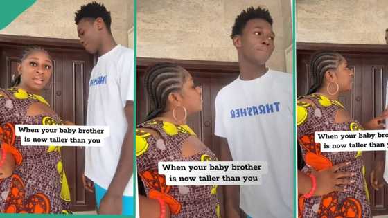 "Now you look up to him": Average height lady questions younger brother who is taller than her