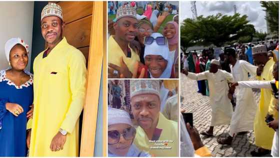 "You are too humble": Sweet moment fans surrounded Lateef Adedimeji for pictures at Eid prayer ground