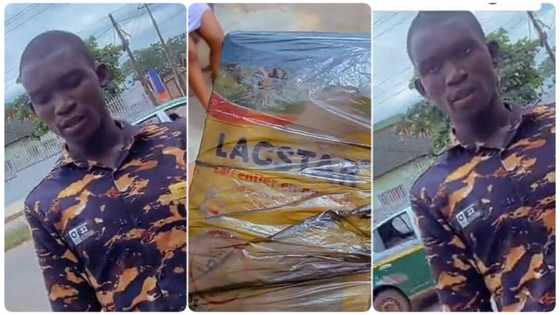 Lady receives gift from bikeman who returns from holiday, his kindness moves her emotionally in video