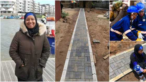 29-year-old lady picks 'pure' water nylons, uses them to make interlocking tiles that last long, many react