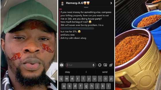 "Na 5 litres cooler of rice you wan chop?" Man shares chat with lady who billed him N37,000 after offering to pay her lunch
