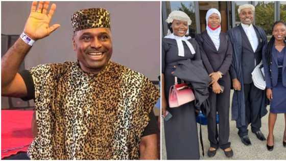 Actor Kenneth Okonkwo shocks fans as he shares photo with younger counsels in court dress