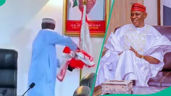 Abin da aka yi wa tutar NNPP a gidan gwamnatin Kano ya ja hankalin mutane, bidiyo ya fito