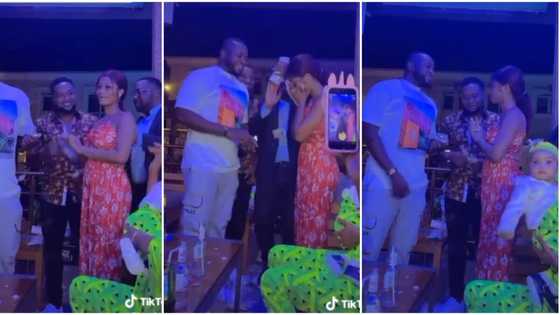 "She isn't even smiling": Nigerian man refuses to kneel during proposal to lady, video sparks reactions