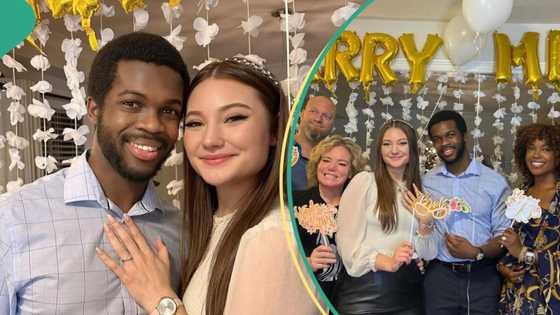 "My heart is bursting for joy": Omoni Oboli gushes as 1st son proposes to Oyinbo lover, shares pics
